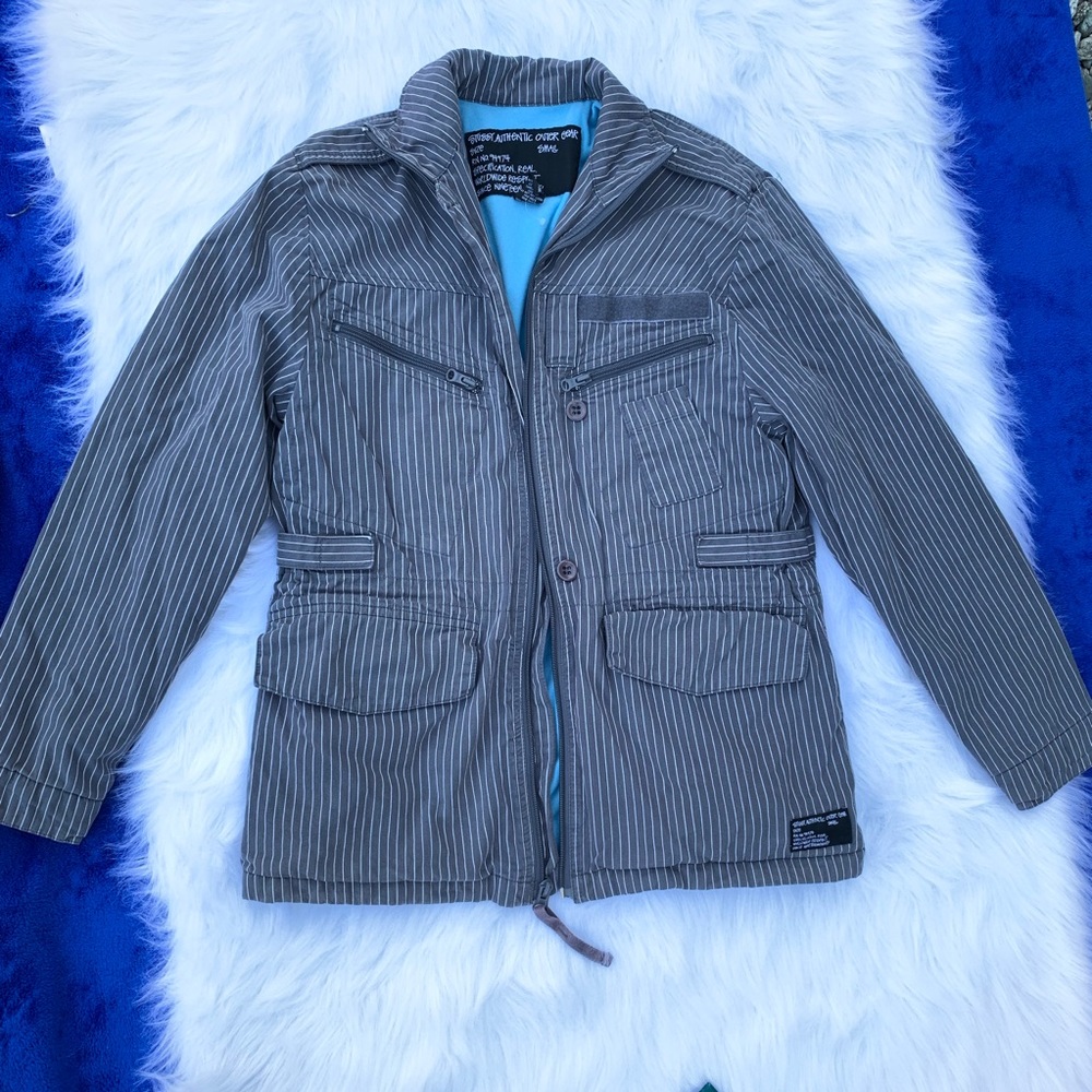 Stussy Mens Striped zip up jacket